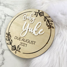 Load image into Gallery viewer, Wooden Plaque for Baby Announcement - Baby Arrival Wooden Sign
