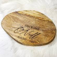 Load image into Gallery viewer, Personalised Engraved Acacia Chopping board - Gifts for weddings
