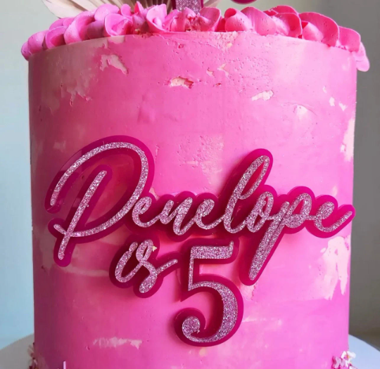 5th Birthday Cake Topper / Cake decor / Modern Cake topper / Birthday Topper