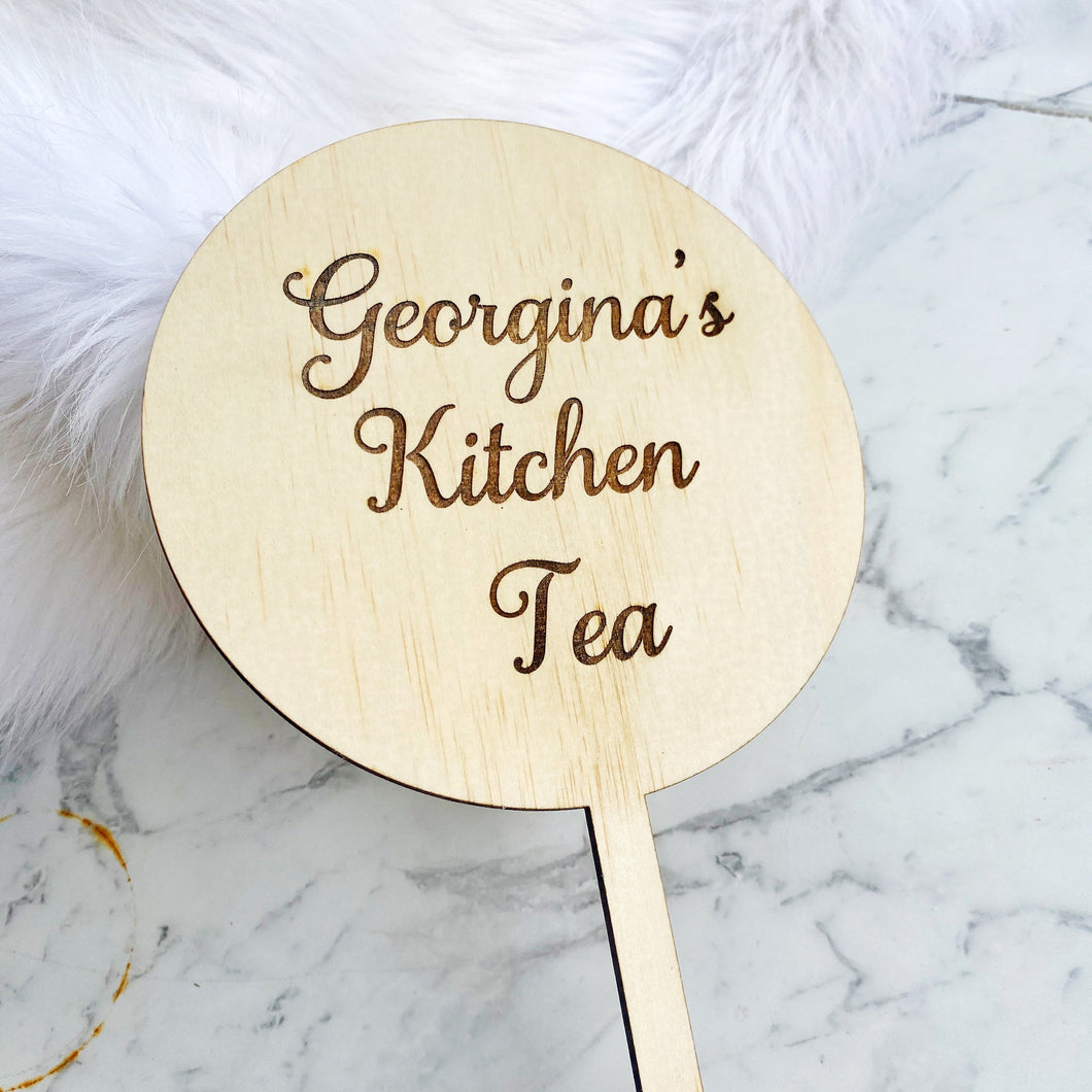 Personalised Wooden Engraved Cake Topper - Birthday - Wedding - Event