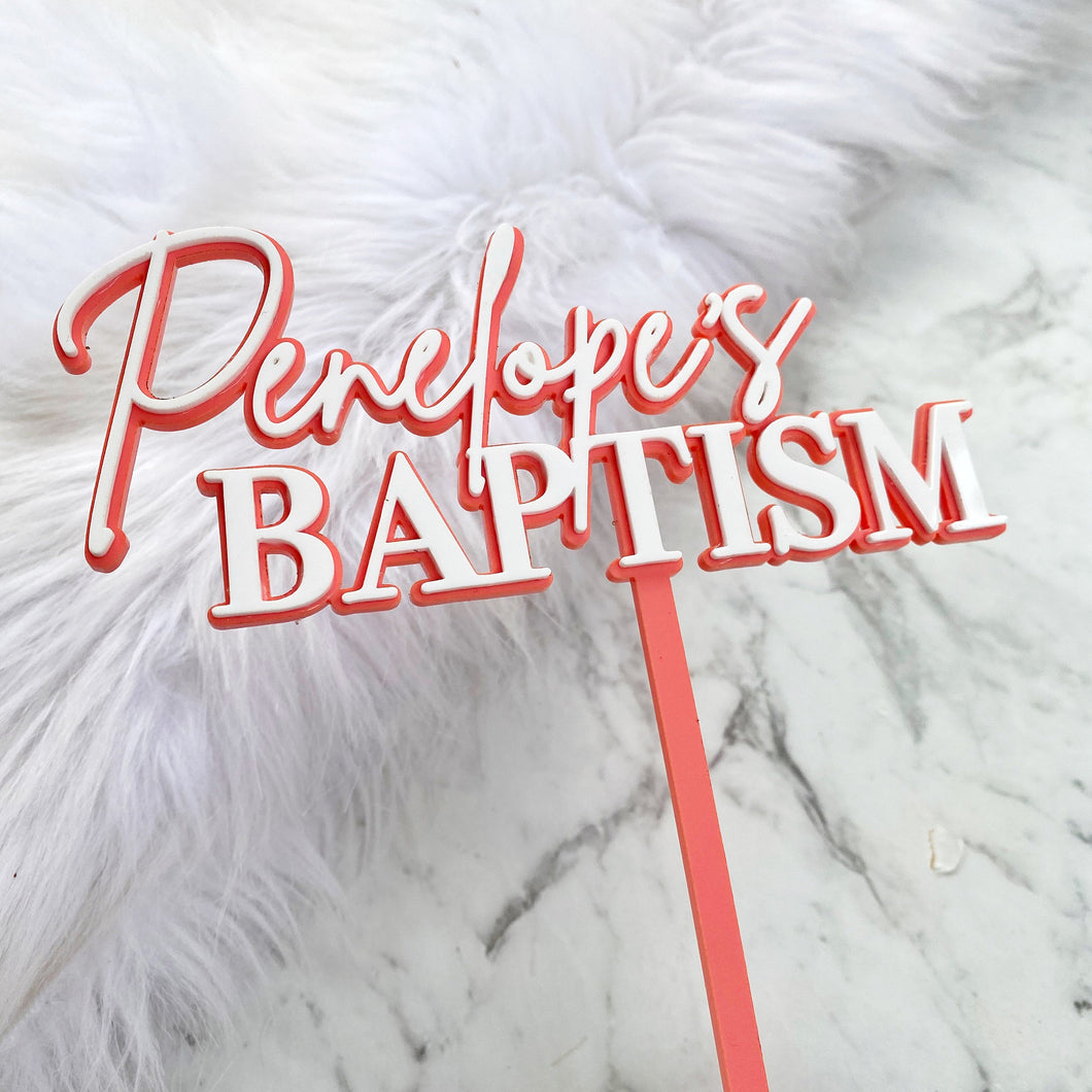 Personalised Custom Baptism Cake Topper - Christening Cake - Religious
