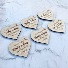 Load image into Gallery viewer, Rustic Save the Date Magnets | Save the Date Hearts | Wedding Magnets
