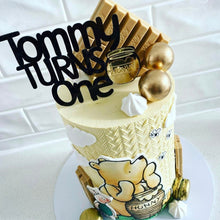 Load image into Gallery viewer, 1st birthday Pooh cake topper | Pooh bear party | 1st birthday cake decorations
